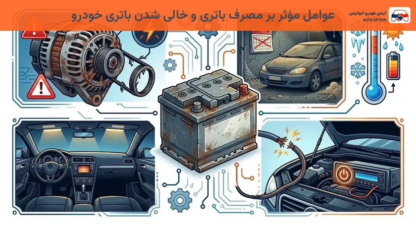 عوامل مؤثر بر مصرف باتری و خالی شدن باتری خودرو