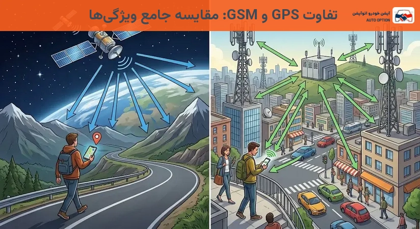 تفاوت GPS و GSM: مقایسه جامع ویژگیها
